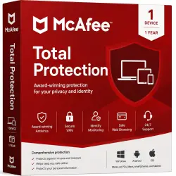 McAfee Total Protection Key - Online Activation - 1 Device 1 Year Global