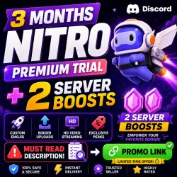 3 Month Nitro Premium Trial + 2 Server Boosts Must Read Description Promo Link