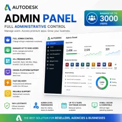 Autodesk Admin Panel | Up to 3000 Users | 45+ Apps | 3 Years Access