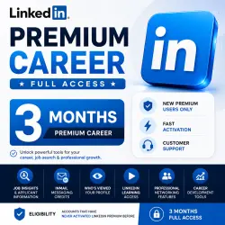 LinkedIn Premium Career — 3 Months — Full Access — New Users