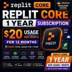 Replit Core — 12 Months — AI Coding — $20 Usage/Month