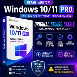 Windows 10/11 Pro — Retail Key — 1 PC — One-Time Activation — Personal Use