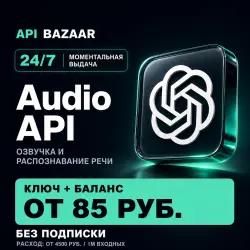 Audio API | 24/7 | Instant API key | Unified balance