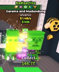 Гарама и Мадундунг 1,4 бар/с Раддиоактивный — Roblox, лот №214462