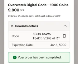 Overwatch digital code 1000coins