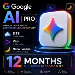 Google AI Pro - 12 Months (5 TB, Veo, Nano Banana) ON YOUR ACCOUNT