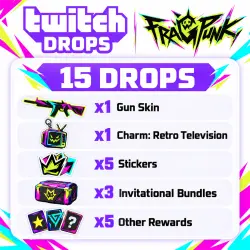 15 / 15 AWARDS Gun skin + Charm + Stickers x4 Twitch Drops AUTO-ISSUE 24/7