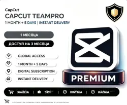 CapCut Team Pro 1 Month + 5 Days | Premium Features | AI Points | 4K Export
