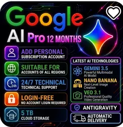 【 GEMINI AI PRO 】 【 12 MONTHS 】 【 VEO 3.1 + ANTIGRAVITY + BANANA + 5TB 】 【 ON YOUR ACCOUNT 】