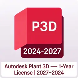 Autodesk Plant 3D — 1-Year License | 2027–2024