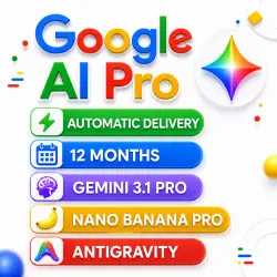 24/7| Instant | Google AI Pro 12 month on Your Mail | Gemini 3.1 Pro ,5TB, AntiGravity 2.0