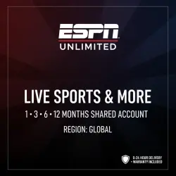 ESPN Unlimited 1-12 Months SHARED Account Live Sports
