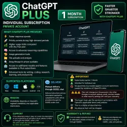 ChatGPT Plus — 1 Months | Individual Subscription (private) FULL WARRANTY