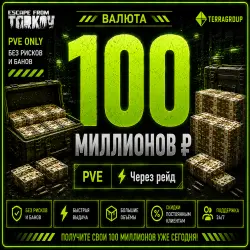100 000 000 ₽ | PVE | Передача через рейд — Escape from Tarkov, лот №260562