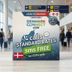 Denmark eSIM +45 Europe | Calls Standard Rates + Free Incoming SMS - Roaming