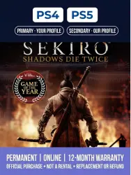 SEKIRO SHADOWS DIE TWICE PS5 | Primary / Secondary | PERMANENT, not rental | 12 mo. warranty