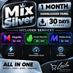 Mix Silver 1 Month – Envato, Magnific, Motion Array – Downloader Panel