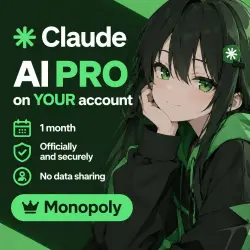 Purchase Claude AI PRO for YOUR account | WITHOUT DATA | 1 month | Official