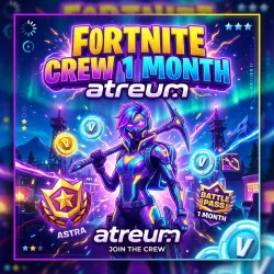 Подписка Fortnite Crew на 1 месяц — Боевой Пропуск + 1000 V-Bucks | Epic Games | atreum