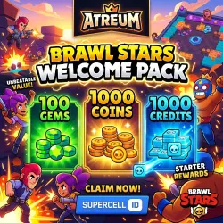 Brawl Stars — Стартовый Набор (100 Гемов + 1000 Монет + 1000 Кредитов) | Mila