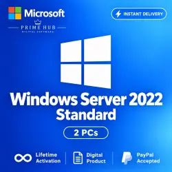 Windows Server 2022 Standard Key | 2 PC | Lifetime Activation