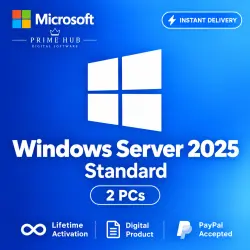 Windows Server 2025 Standard Key | 2 PC | Lifetime Activation