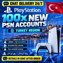 100x NEW PSN ACCOUNTS | Turkey | Outlook Full Access | PS4 & PS5 | Chat Delivery 24/7