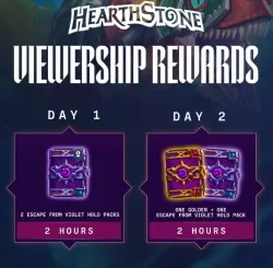 Hearthstone — 4 награды HS BlizzCon Day 1+2 | Golden Violet Hold Pack / Violet Hold Packs | Сентябрь