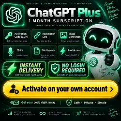 ChatGPT Plus 1 Month | Instant Activation Code | No Login Required |