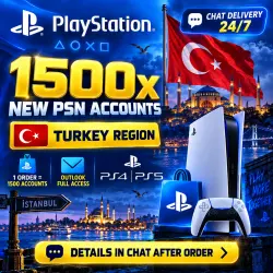 1500x NEW PSN ACCOUNTS | Turkey | Outlook Full Access | PS4 & PS5 | Chat Delivery 24/7
