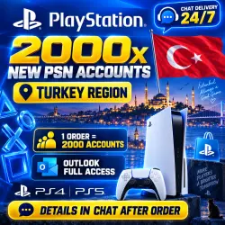 2000x NEW PSN ACCOUNTS | Turkey | Outlook Full Access | PS4 & PS5 | Chat Delivery 24/7
