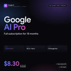 Google AI Pro for 18 months + Gemini 3.8 + Veo3 + 5TB Cloud Storage