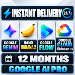 Google AI Pro 12 MONTHS | 5000 GB | Gemini β’ Flow β’ Nano Banana 2 | PERSONAL ACCOUNT
