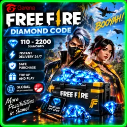 Free Fire | 110–2200 Diamonds | GLOBAL except Singapore | Code | Instant 24/7