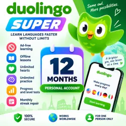 Duolingo Super | Personal Account via Link | 12 Months