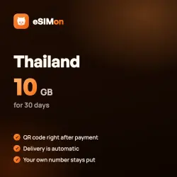 eSIM Thailand 10 GB for 30 days – QR right after payment