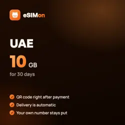 eSIM UAE 10 GB for 30 days – QR right after payment