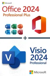 Microsoft Office 2024 Pro Plus LTSC + Visio 2024 Pro LTSC Key Set, Activation for 1 PC