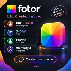Fotor PRO / PRO+ Plan - 7 Days Trial - | PRIVATE ACCOUNT [ AUTO-DELIVERY]