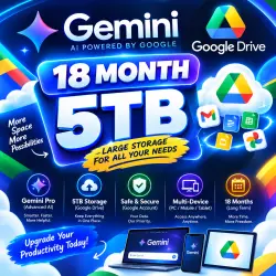 INSTANT | GOOGLE AI PRO 18 MONTHS | 5TB GOOGLE DRIVE | YOUR MAIL ACCOUNT | VIA INVITE LINK