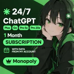 24/7 | ChatGPT Plus, Go, Pro 5x, Pro 20x | 1 Month | SUBSCRIPTION | ACCORDING TO DATA