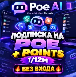 Poe AI | Подписка / поинты (1 / 12 месяцев) БЕЗ ВХОДА
