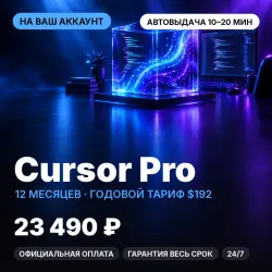 Cursor Pro | 12 months | On your account | Official | 10–20 min | Warranty