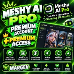 Meshy AI Pro Plan One 1 Month - est Delivery