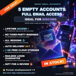 DISCORD EMAIL |  + GIFT | AUTO-DELIVERY 24/7 | 5 PCS
