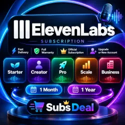 ElevenLabs Starter Creator Pro Scale Business 1-12 Months Full Warranty