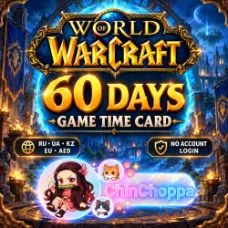 WoW 60-Day Game Time Card | RU / UA / KZ / EU / AED