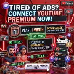 YouTube Premium 1 Month | Slot Family Group | Your account (renewable)