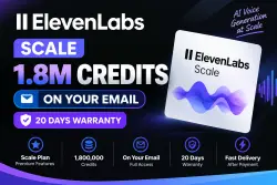 ElevenLabs Scale – 1.8M Credits | On Your Email | 20 Days Warranty