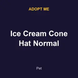 Ice Cream Cone Hat Normal | ADM | Adopt Me — Roblox, лот №216190